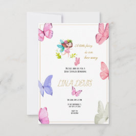 Little Fairy Butterfly Baby Shower invattion OSA Kort