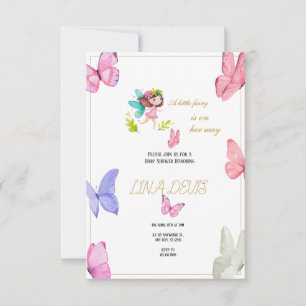 Little Fairy Butterfly Baby Shower invattion OSA Kort