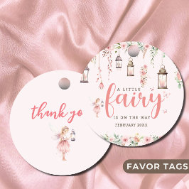 Little Fairy Enchanged Rosa Baby Shower Gåvor Etiketter