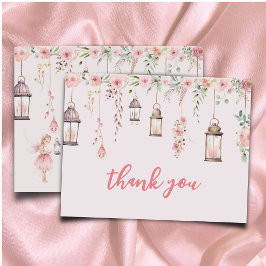 Little Fairy Enchanged Rosa Baby Shower Tack Kort