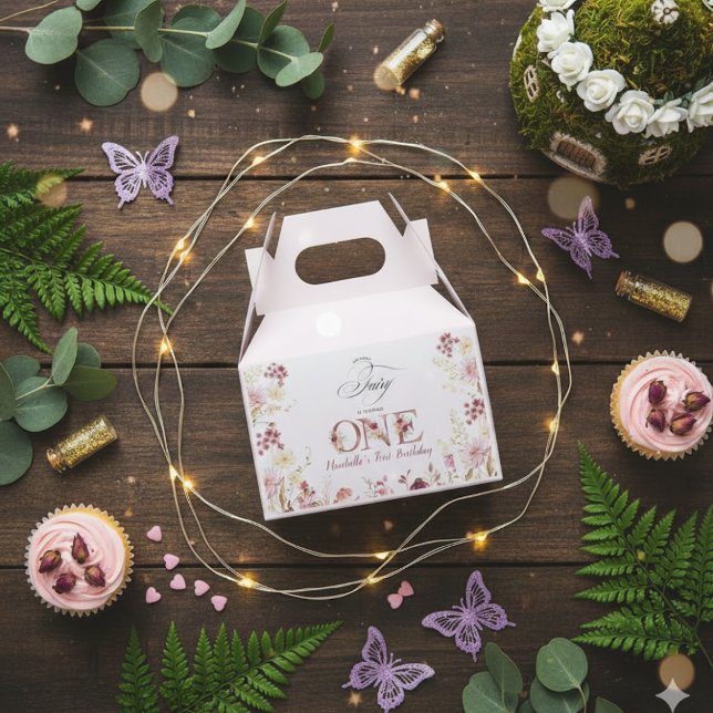 Little Fairy Floral Garden First Birthday  Presentaskar (Skapare uppladdad)