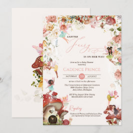 Little Fairy Garden Bloom Flicka Shower Inbjudningar