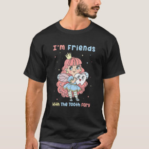 Little Fairy Girl Holding A Baby Tooth Cute Tooth  T Shirt