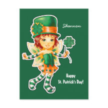 Little Fairy Irish Girl St. Patrick Day Anpassning