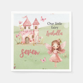 Little Fairy Pink Castle Butterfly Any Age  Pappersservett