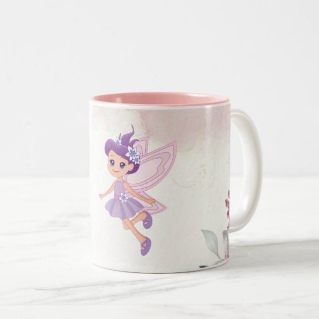 Little Fairy Rosa Två-Tonad Mugg (Framsida höger)