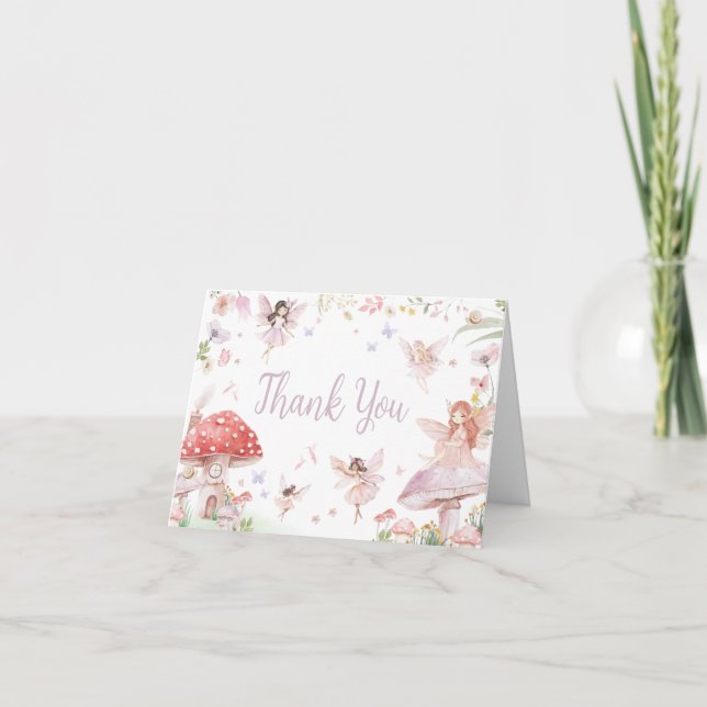 Little Fairy Whimsiic Baby Shower Tack Kort (Framsida)
