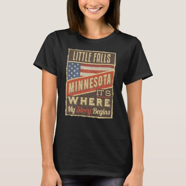 Little Falls Minnesota T Shirt (Framsida)