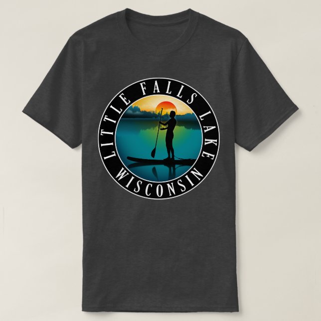 Little Falls Sjö Wisconsin Paddleboarding T Shirt (Design framsida)