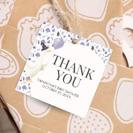 Little Fånig Goose Baby Shower Square Gåvor Etiketter