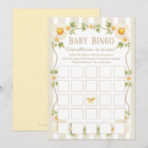 Little Fånig Goose Neutralt Baby Shower Bingo Card