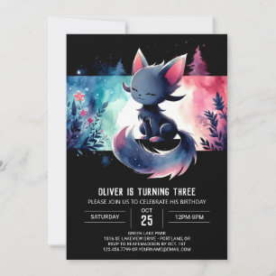 Little Fantasy Cat Birthday Inbjudningar