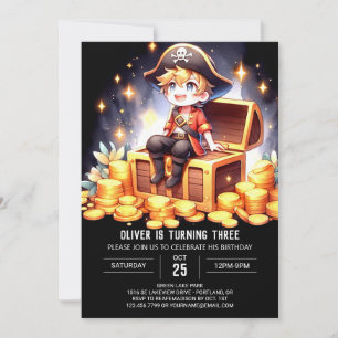 Little Fantasy Pirat Birthday Inbjudningar