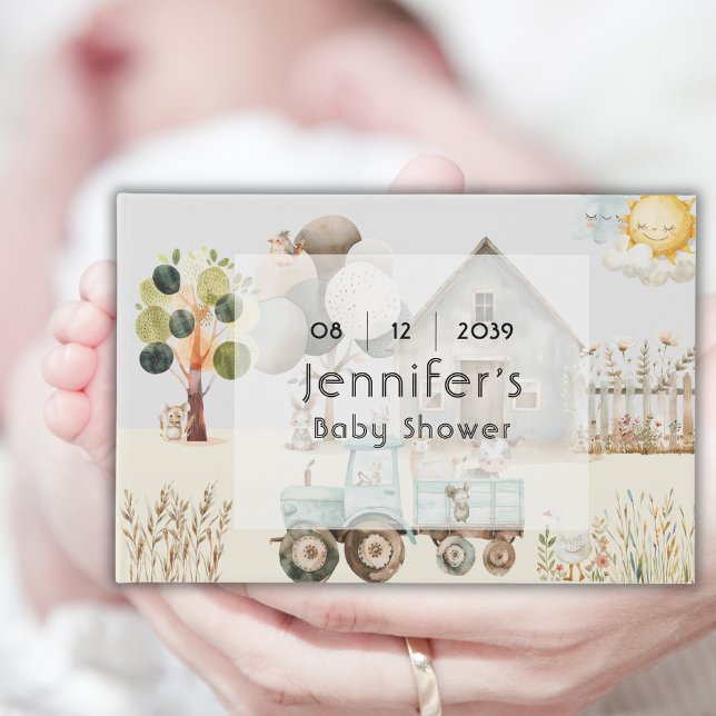 Little Farm Animal Baby Shower Neutral Guest Book Gästböcker (Skapare uppladdad)