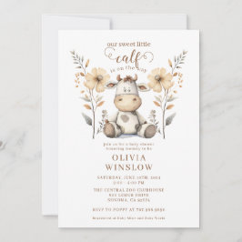 Little Farm Animal Watercolor Baby Shower Inbjudningar