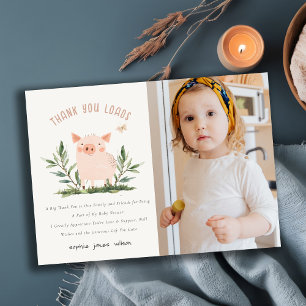Little Farm Gris Butterfly Kids Photo Birthday Tack Kort