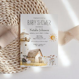 Little Farm Nursery Animals Baby Shower-inbjudan Inbjudningar
