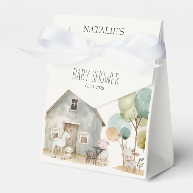 Little Farm Nursery Animals Baby Shower Presentaskar (Framsidan Sidan)