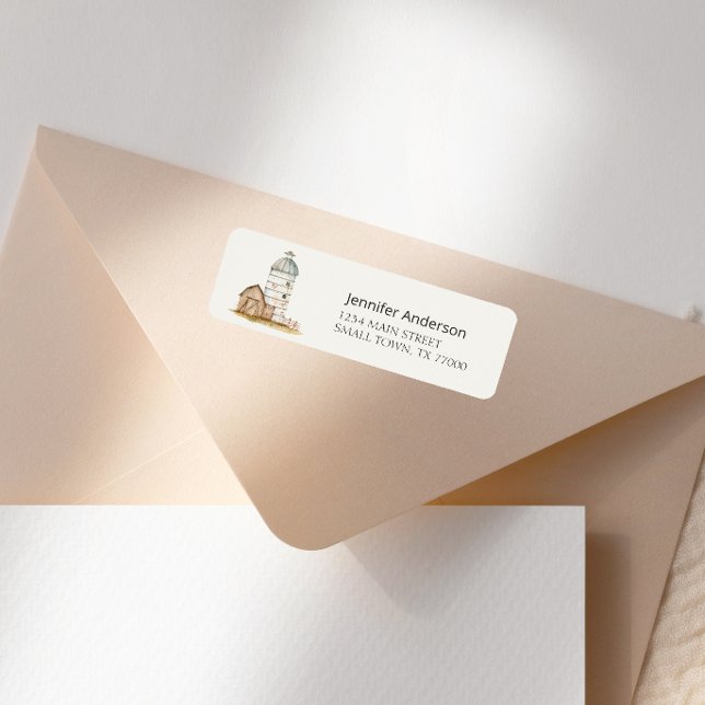 Little Farm Nursery Animals Baby Shower Returadress Etikett (Skapare uppladdad)