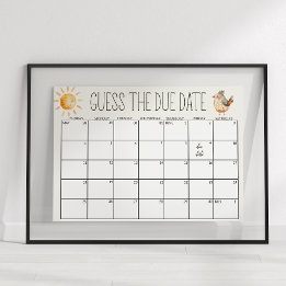 Little Farm Nursery Baby Shower gissdatum - signat Poster