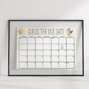 Little Farm Nursery Baby Shower gissdatum - signat Poster