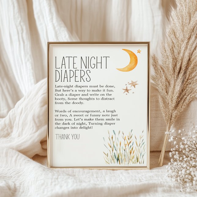 Little Farm Nursery Baby Shower Late Night Diaper Poster (Skapare uppladdad)