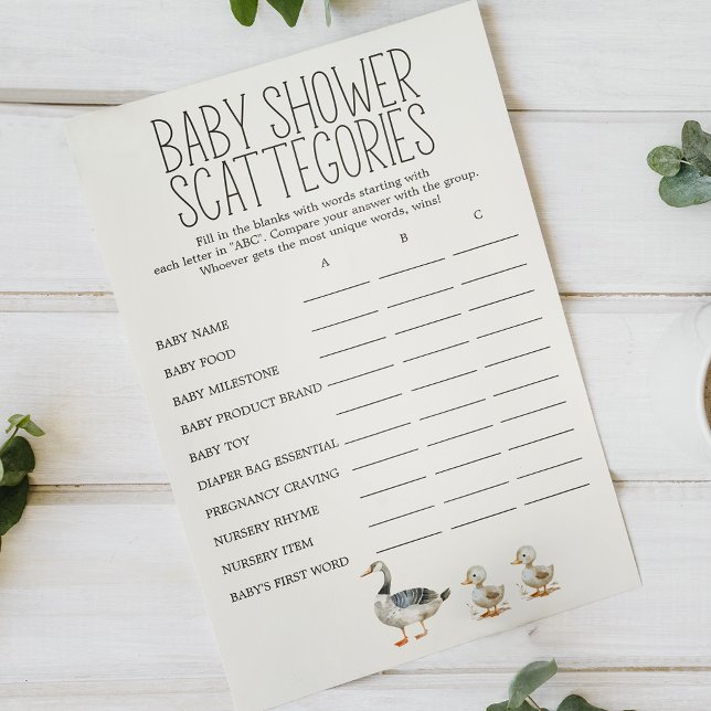 Little Farm Nursery Baby Shower Scattegories Game Flygblad (Skapare uppladdad)