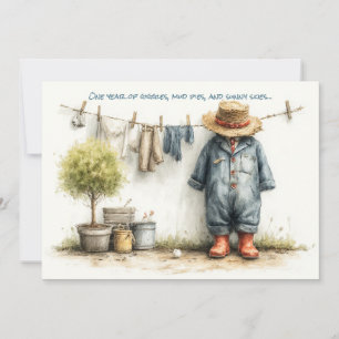 Little Farmer - 1st Birthday Barn Party Inbjudningar