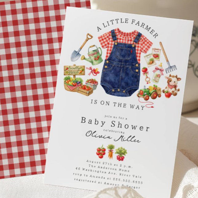 Little Farmer Baby Shower Invitation Inbjudningar (Skapare uppladdad)