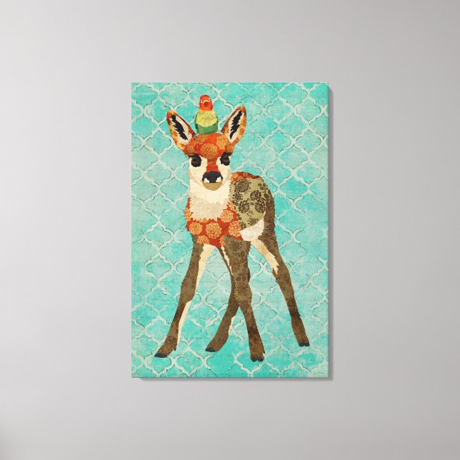 Little Fawn & Bird Canvas (Framsida)