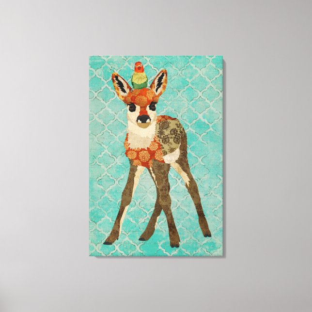 Little Fawn & Bird Canvas (Framsida)