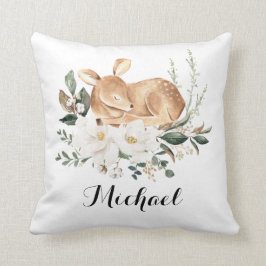 Little Fawn Forest Hjort Magnolia Greenery Nursery Kudde