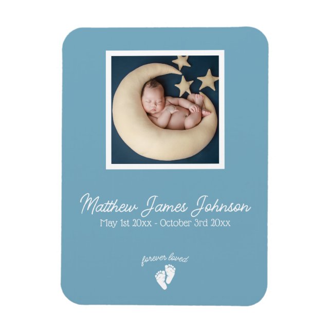 Little Feet Baby Memorial Funeral Photo Magnet (Vertikal)