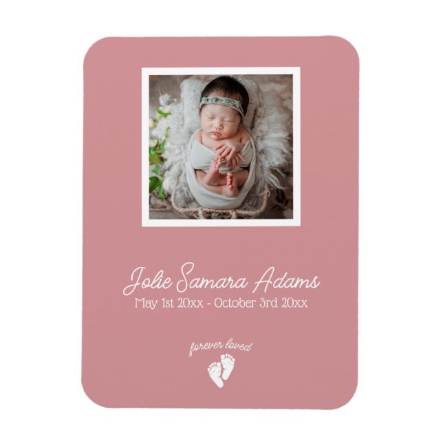 Little Feet Baby Memorial Funeral Photo Magnet (Vertikal)