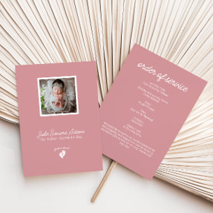 Little Feet Baby Memorial Order eller Service Prog Inbjudningar