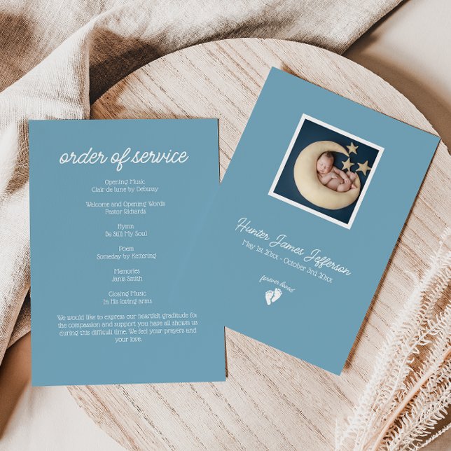 Little Feet Baby Memorial Order eller Service Prog Inbjudningar (Skapare uppladdad)