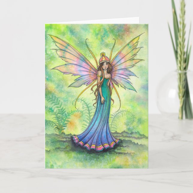 Little Fern Fairy Fantasykonst av Molly Harrison Kort (Framsida)