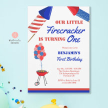 Little Firecracker 1st Birthday 4:e juli USA I