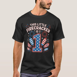 Little Firecracker 1st Birthday Baby s First 4th o T Shirt