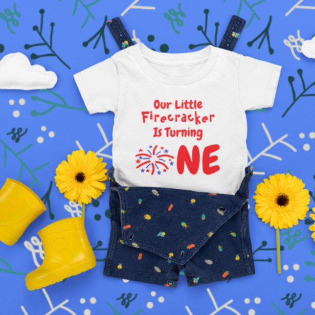 Little Firecracker 1st Birthday Baby T-Shirt (Skapare uppladdad)