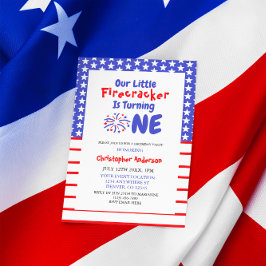 Little Firecracker 1st Birthday Inbjudningar