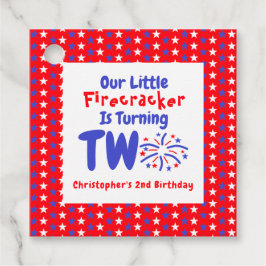 Little Firecracker 2:a födelsedagen Gåvor Etiketter