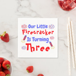 Little Firecracker 3rd Birthday Pappersservett