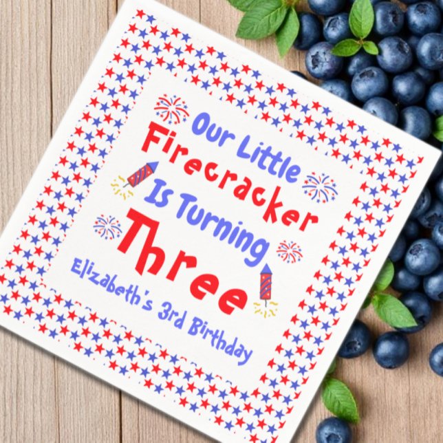 Little Firecracker 3rd Birthday Pappersservett (Skapare uppladdad)