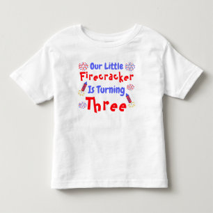 Little Firecracker 3rd Birthday T Shirt