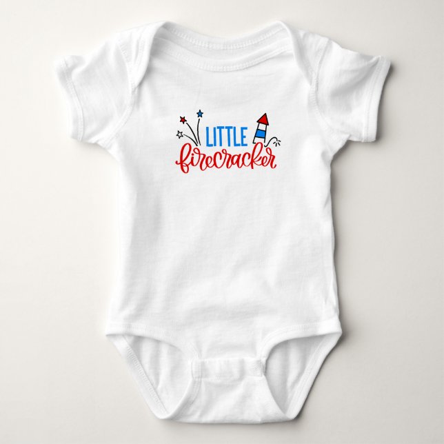 Little Firecracker 4:e juli Bodydräkt Shirt T (Framsida)