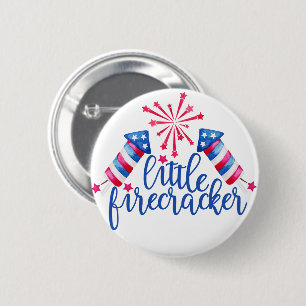 Little Firecracker 4:e juli-Födelsedagsfesten Knapp
