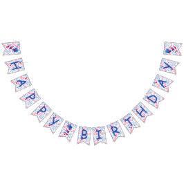 Little Firecracker 4:e juli-Födelsedagsfesten Vimplar