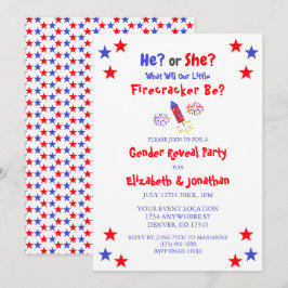 Little Firecracker American Gender Reveal Inbjudningar
