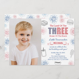 Little Firecracker Cookout 3rd Birthday Party Inbjudningar